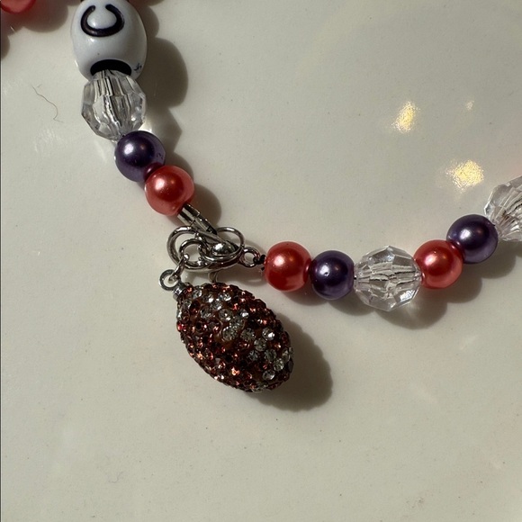 Clemson Football Glass Purple and Red Beaded Bracelet Set - Picture 5 of 6